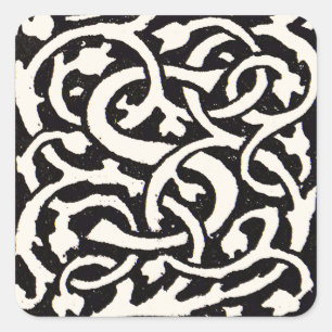  Monogram S Art Nieuwe Letter Vierkante Sticker