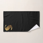 Monogram S Black en Gold Kijk Elegant Typografie Bad Handdoek (Handdoek)