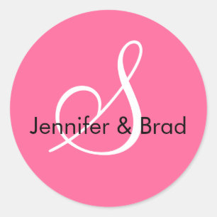 Monogram S bruiloft lente 2010 roze zegel