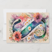 Monogram S Colorful Watercolor Flowers Birthday Kaart (Achterkant)