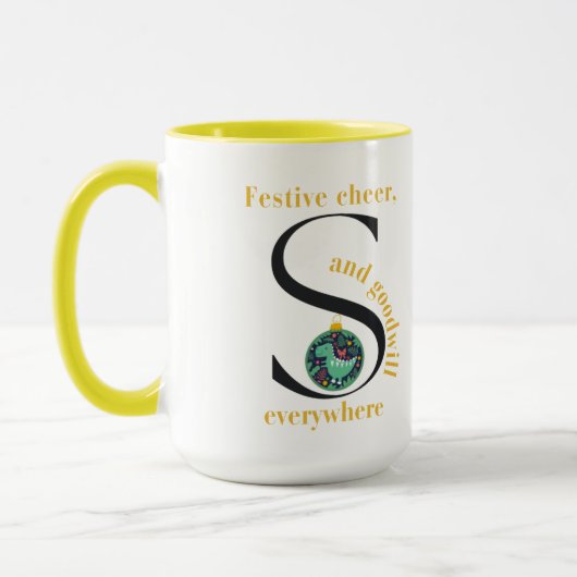 Monogram S Dinosaurus Feestelijke vrolijkheid en G Mok (Links)