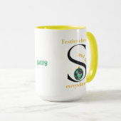 Monogram S Dinosaurus Feestelijke vrolijkheid en G Mok (Voorkant rechts)