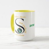 Monogram S Dinosaurus Feestelijke vrolijkheid en G Mok (Voorkant links)