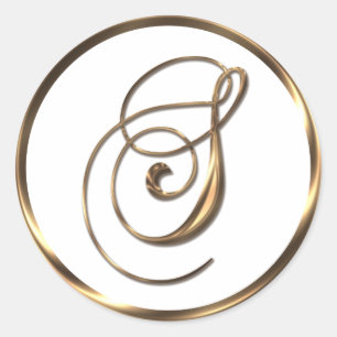 Monogram S Faux Bronze Ronde Sticker