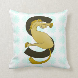 Monogram S Funny Pony Gepersonaliseerd Kussen