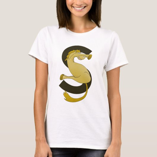 Monogram S Funny Pony Gepersonaliseerd T-shirt (Voorkant)