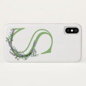 Monogram S lavender Eucalyptus Case-Mate iPhone Case (Achterkant (horizontaal))