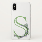 Monogram S lavender Eucalyptus Case-Mate iPhone Case (Achterkant)