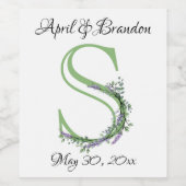 Monogram S lavender Eucalyptus Wijn Etiket (Enkel label)