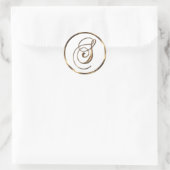 Monogram S Nep Bronzen Ronde Sticker (Tas)
