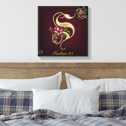 Monogram S Premium - omgepakt Canvas (gloss) (Insitu (Slaapkamer))