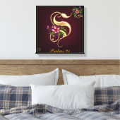 Monogram S Premium - omgepakt Canvas (gloss) Afdruk (Insitu (Slaapkamer))