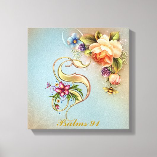Monogram S Premium - omgepakt Canvas (gloss) Afdruk (Voorkant)