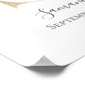 Monogram S Roze witte Floral Gold Letter Neursery Poster (Hoek)