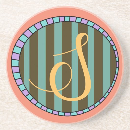 Monogram S Sandstone Onderzetter (Voorkant)