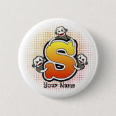 Monogram S Sock Monkey Ronde Button 5,7 Cm (Voorkant)