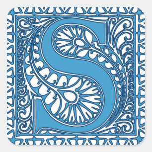  Monogram S Vierkante Sticker