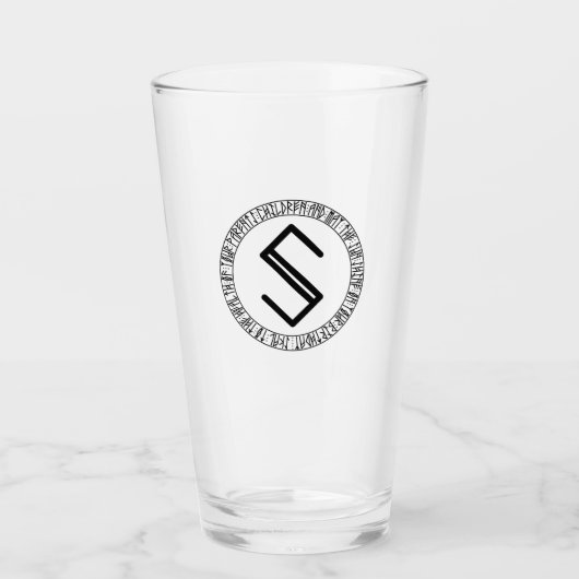 Monogram S - Viking stijl - pint glas (Voorkant)