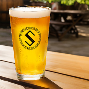 Monogram S - Viking stijl - pint glas