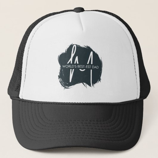 Monogram 's werelds beste papa citaat typografie trucker pet (Voorkant)