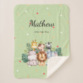 Monogram Safari design l Schattige polka dots Gree Sherpa Deken (Voorkant)