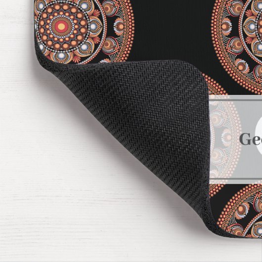 Monogram Safari Zonsondergang Boheemse Polka Dot M Muismat (Hoek)