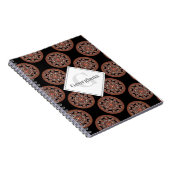 Monogram Safari Zonsondergang Boheemse Polka Dot M Notitieboek (Rechterzijde)