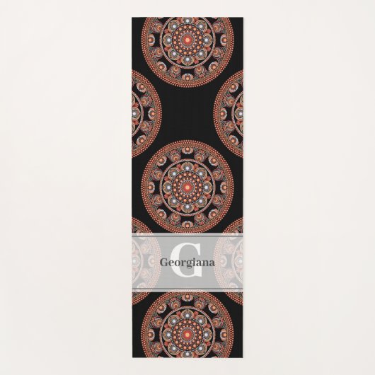 Monogram Safari Zonsondergang Boheemse Polka Dot M Yogamat (Voorkant)