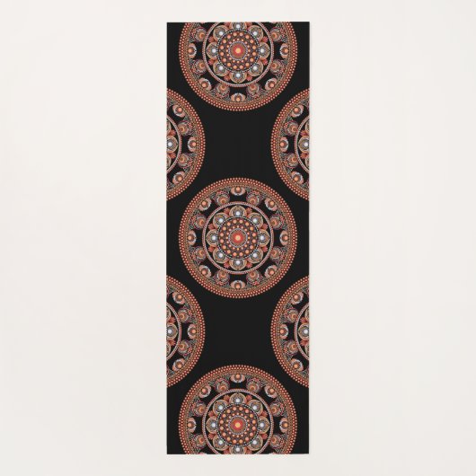 Monogram Safari Zonsondergang Boheemse Polka Dot M Yogamat (Achterkant)