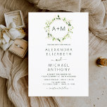 Monogram Sage Emerald Green Floral Wedding Kaart<br><div class="desc">Chic and Modern Monogram Sage and Emerald Green Floral Flowers and Greenery Waterverf Wedding Autumn,  Winter,  Spring of Summer Wedding Invitations - bevat prachtige en elegante scripttypografie voor de speciale huwelijksfeestdag.</div>