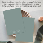 Monogram Sage Green Achtergrond voor Vellum Overla Kaart