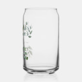 Monogram Sage Green Eucalyptus Greenery Leaves Blikvorm Glas (Links)