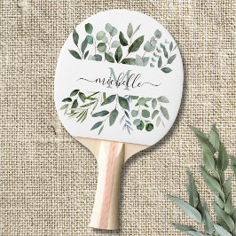 Monogram Sage Green Eucalyptus Greenery Leaves Tafeltennisbatje