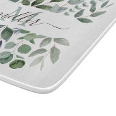 Monogram Sage Green Eucalyptus Groene Bladeren   Snijplank (Hoek)
