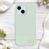 Monogram Sage Green Gold Minimalistische Initialen Case-Mate iPhone Case