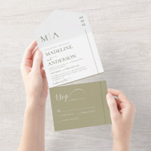 Monogram Sage Green met bedekte fotobruiloft