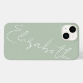 Monogram Sage Green Modern Minimalist Feminine Case-Mate iPhone Case (Achterkant (horizontaal))