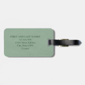 Monogram Sage Green Printed Leather Art, aangepast Bagagelabel (Achterkant horizontaal)