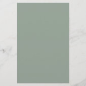 Monogram Sage Green Script Elegant Wedding Menu (Achterkant)