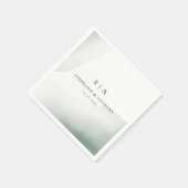 Monogram Sage Green Waterverf Wash Wedding Servet (Hoek)
