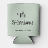 Monogram Sage Green Wedding Blikjeskoeler (Voorkant)