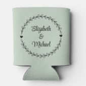 Monogram Sage Green Wedding Blikjeskoeler (Achterkant)