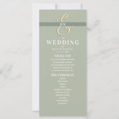Monogram Sage Green Wedding Program (Voorkant)