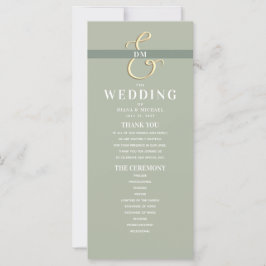 Monogram Sage Green Wedding Program