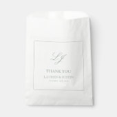 Monogram Sage Groen Elegant Dank u bruiloft Bedankzakje (Voorkant)