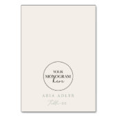 Monogram Sage Groen en Cream Trouwplaats Kaarten (Voorkant)