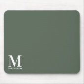 Monogram Sage Groen Initiaal Naam Elektronica Muismat (Voorkant)