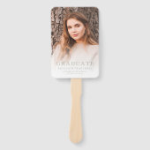 Monogram Sage Groen Wit Foto Afstuderen Handwaaier (Voorkant)