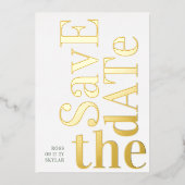 Monogram Sage Groen Wit Sla de datum op Folie Uitnodiging (Voorkant)