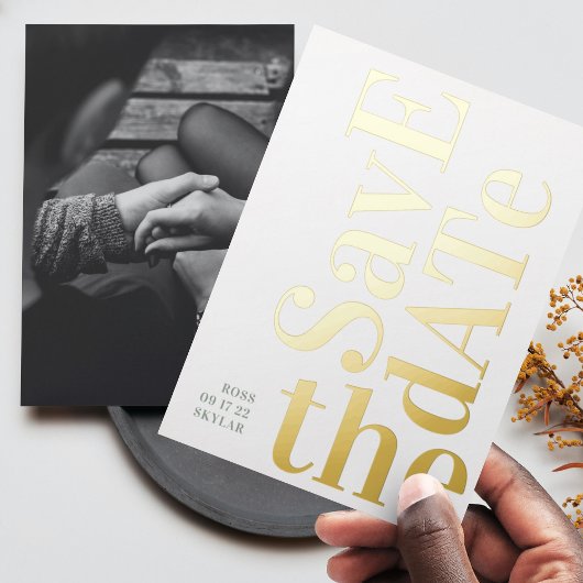 Monogram Sage Groen Wit Sla de datum op Folie Uitnodiging